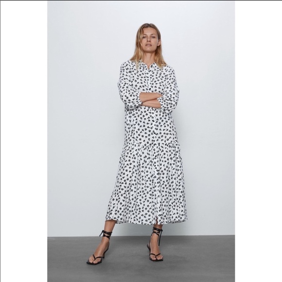 Zara The Amelia Dress White & Black Floral Print - Picture 3 of 8